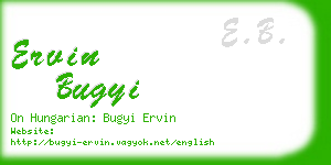 ervin bugyi business card